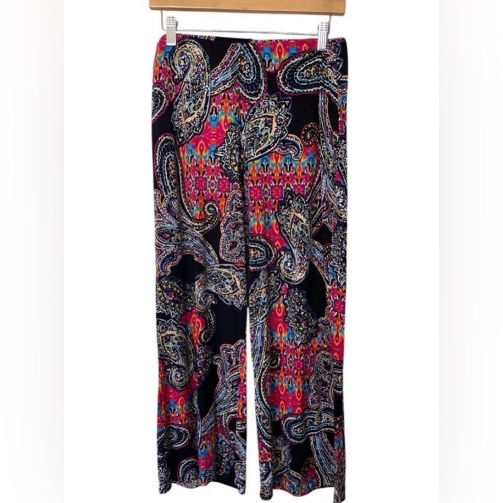 Lauren Ralph Lauren paisley palazzo pants size L stretchy inseam 29” - Picture 1 of 4